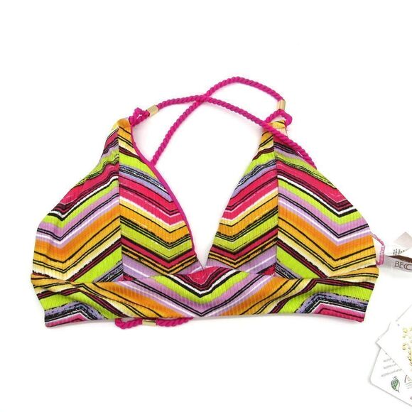 Becca by Rebecca Women’s Virtue Farah Reversible Triangle Bikini Top In Multi - Picture 2 of 6